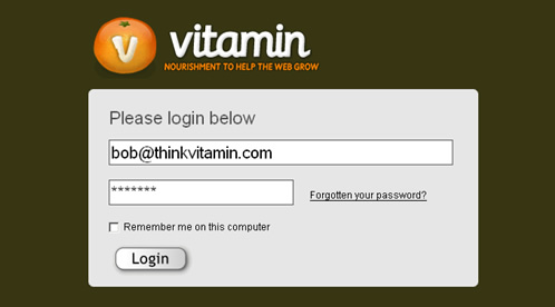 screenshot 1: Logging in